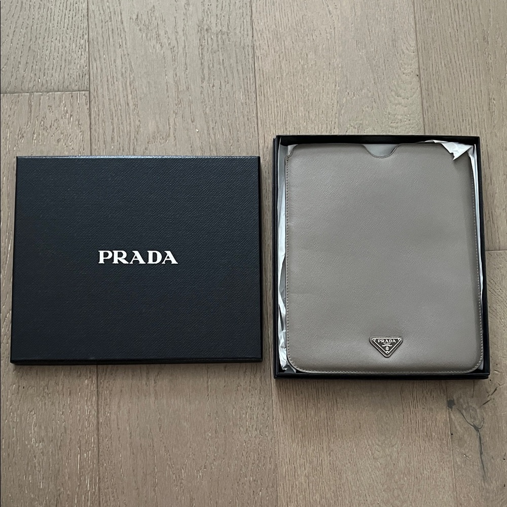 Prada Saffiano Leather iPad Cover in Grey